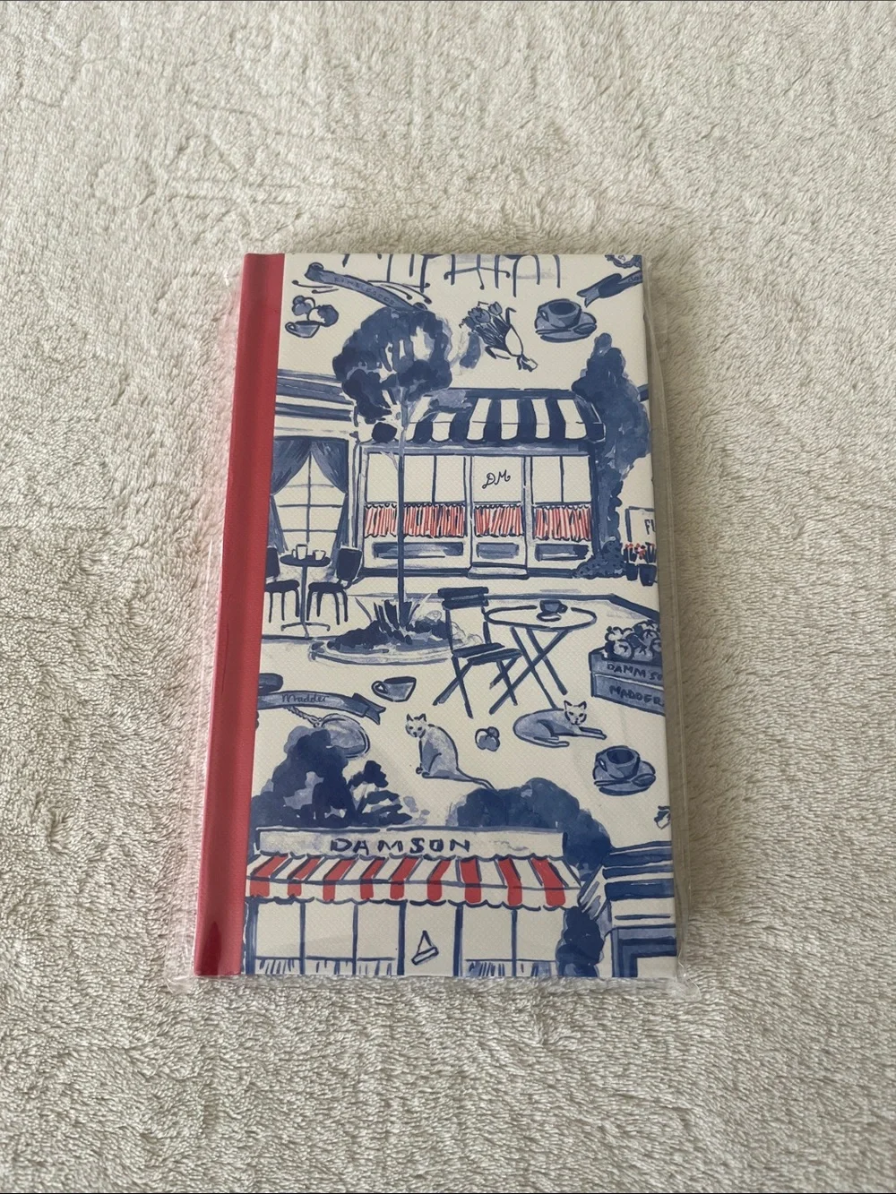 Damson Madder Small Pocket  Notebook in Diner Print Red White Blue Going Analog
